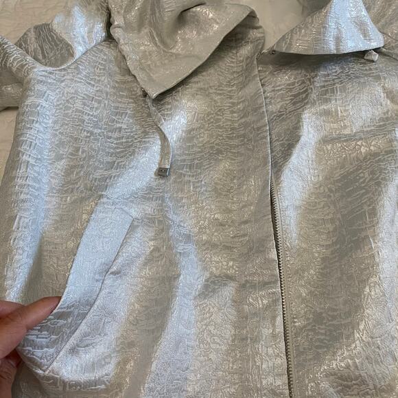 Lafayette 148 Metallic Ruffle Zip Dress Jacket Plus Size 14 New Formal Business - Picture 6 of 12